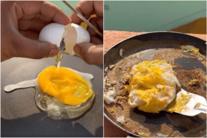 Hot enough to fry an egg outside as a heat wave