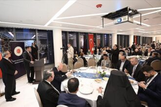 Muslims, Jews and Christians gather for iftar.