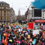 The British economy stagnated in February due to strikes and