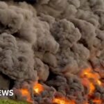 Ukraine war: Crimean oil tank set on fire by