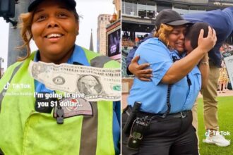 A Detroit traffic cop was moved to tears