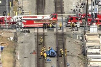 Car and Metrolink train collide in Sun Valley,