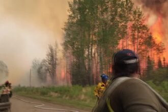 Firefighters fight massive blaze in Alberta