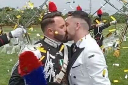 For the first time, a military man married his