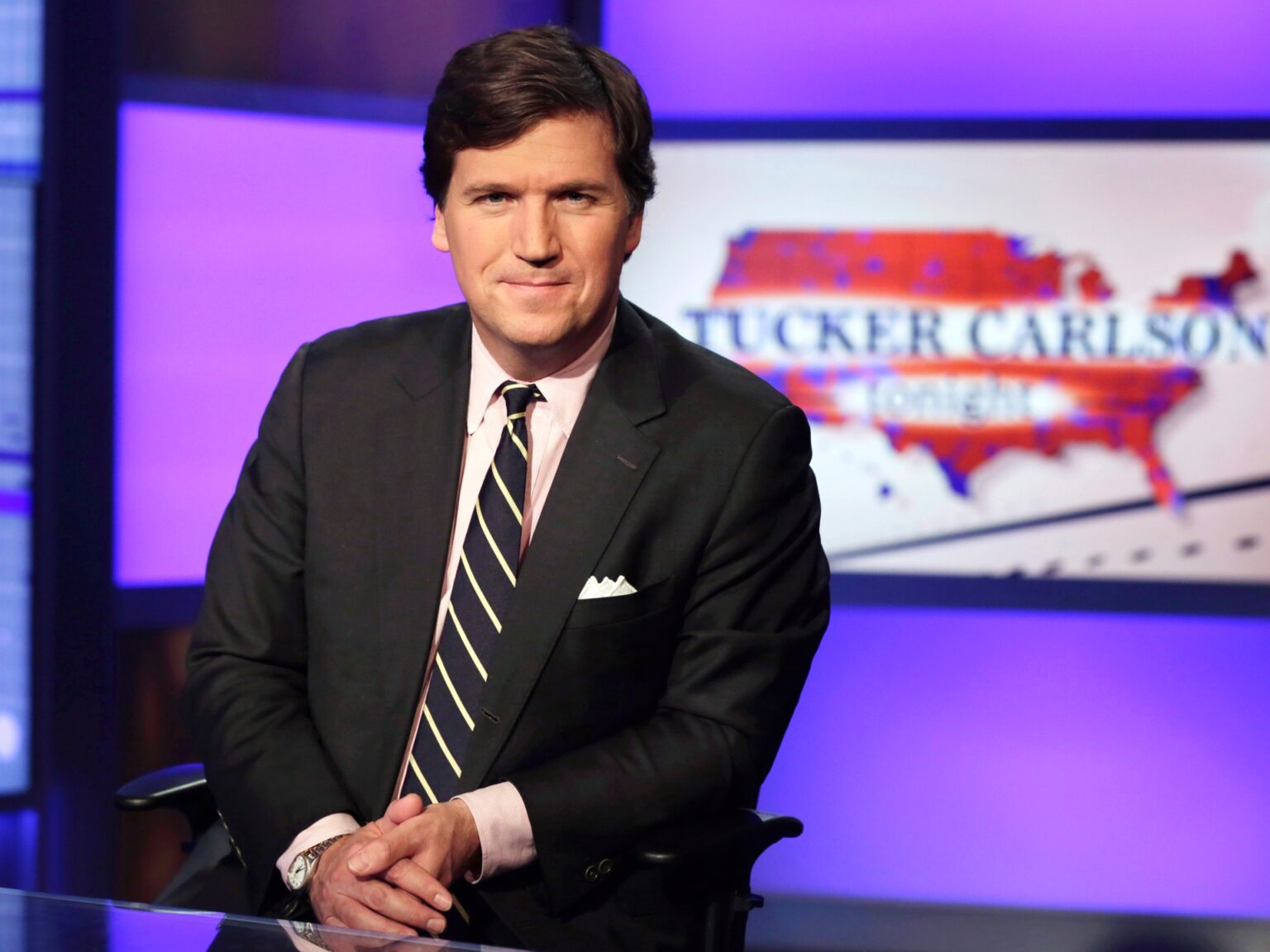 Former Fox News host Tucker Carlson is back on his feet