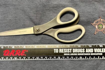 Indiana officials find a pair of scissors hidden inside