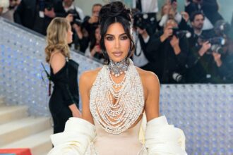 Kim Kardashian Dripping in Pearls at Met Gala in