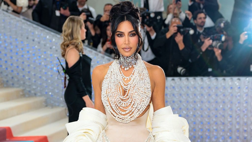Kim Kardashian Dripping in Pearls at Met Gala in