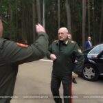 Lukashenko from Belarus on TV reprimanding soldiers