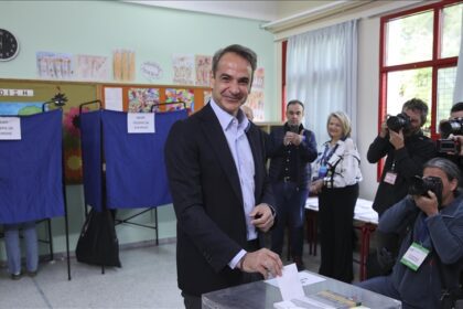 The ruling New Democracy party leads the Greek