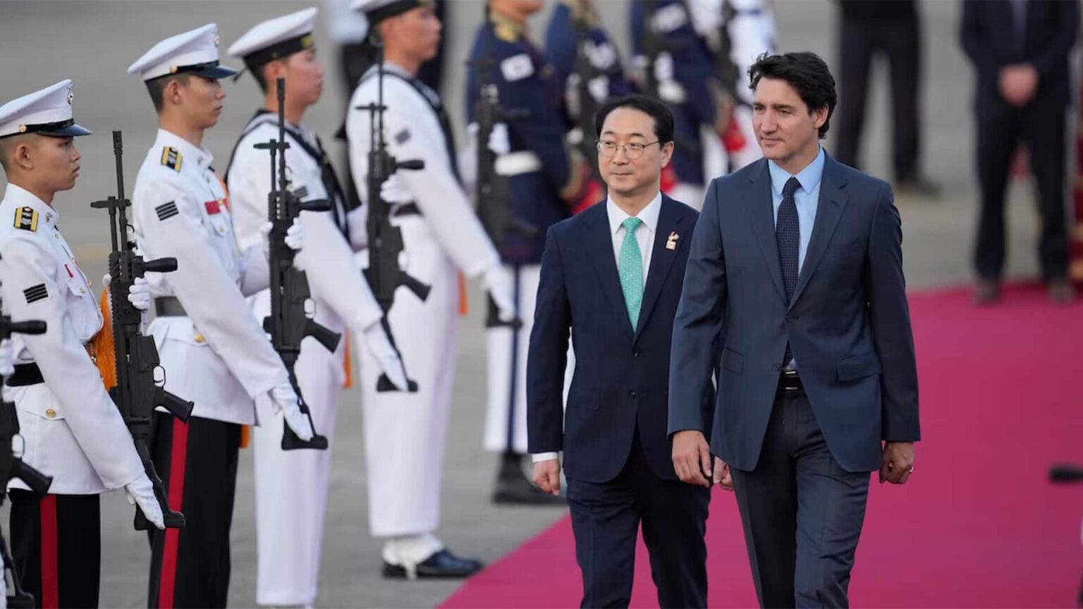 Trudeau addresses the press after a visit to South