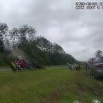 Car shoots into the air after hitting tow truck