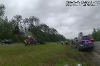 Car shoots into the air after hitting tow truck