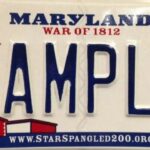 Maryland license plate commemorating the War of 1812
