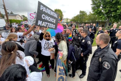 Parents protest LGBTQ Pride Day at Los Angeles Elementary School